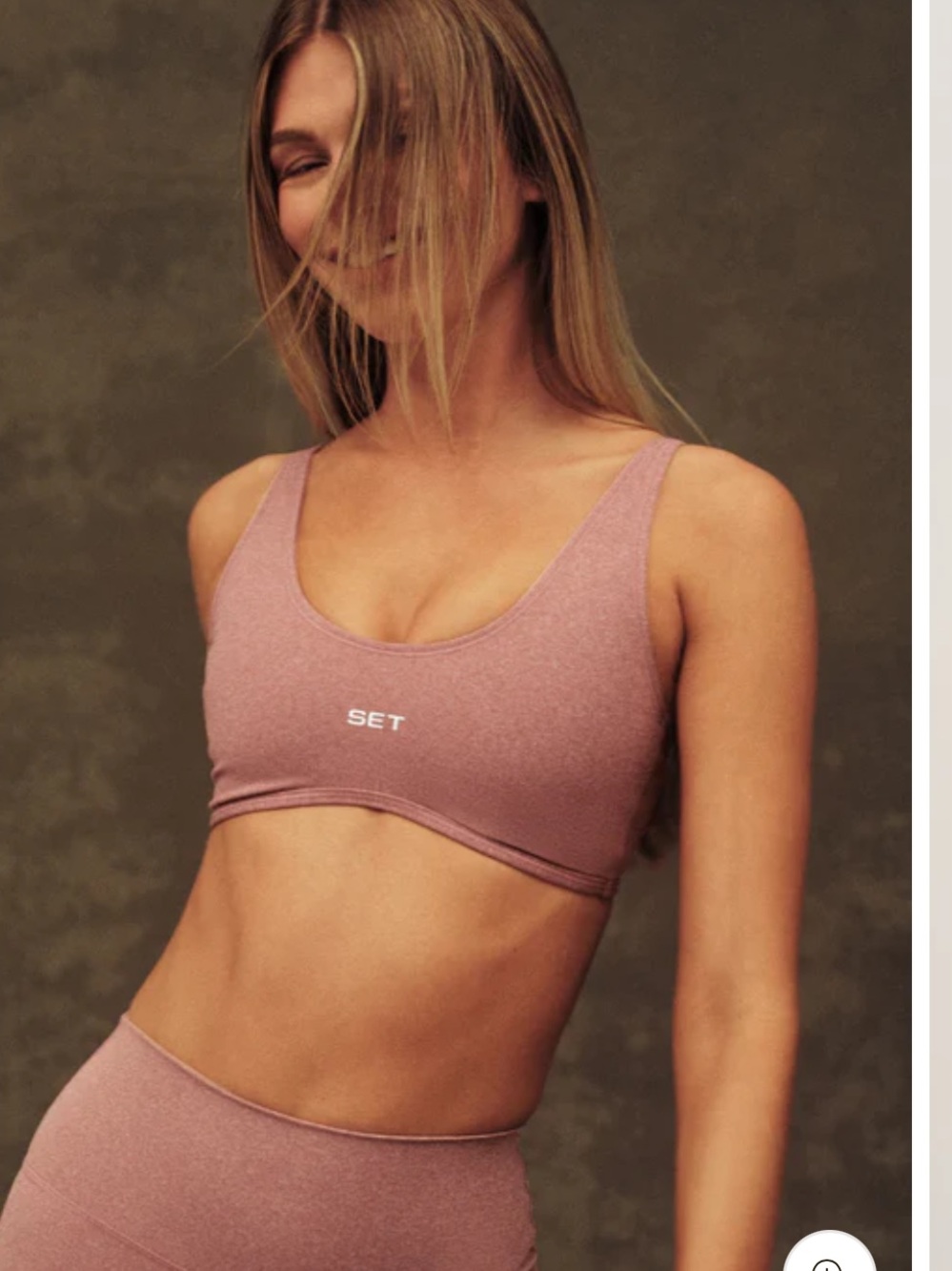 SET Active Sportbody Sporty Stitch Bra Sepia Medium BNWT Gym Activewear